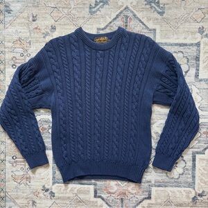 Vintage Navy Cable Knit Sweater